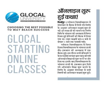 Glocal Starting Online Classes