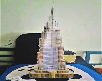 Department of Civil Engineering made a model of Burj Khalifa using acrylic sheets and toothpicks