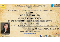 Live Streaming of Valedictory Ceremony and Finals of Glocal Law School Online Virtual Moot Competition